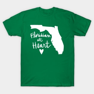 Floridian At Heart: Florida State Pride Calligraphy T-Shirt